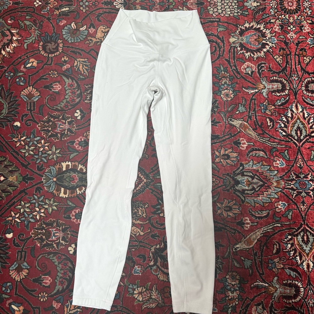 size 4 white lululemon yoga pants!!